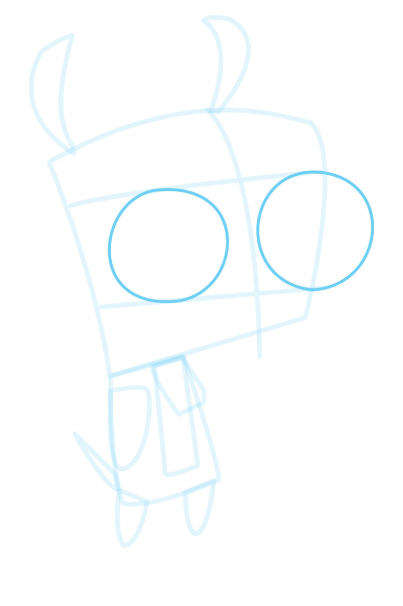 Step 8. Start adding in Gir's features.