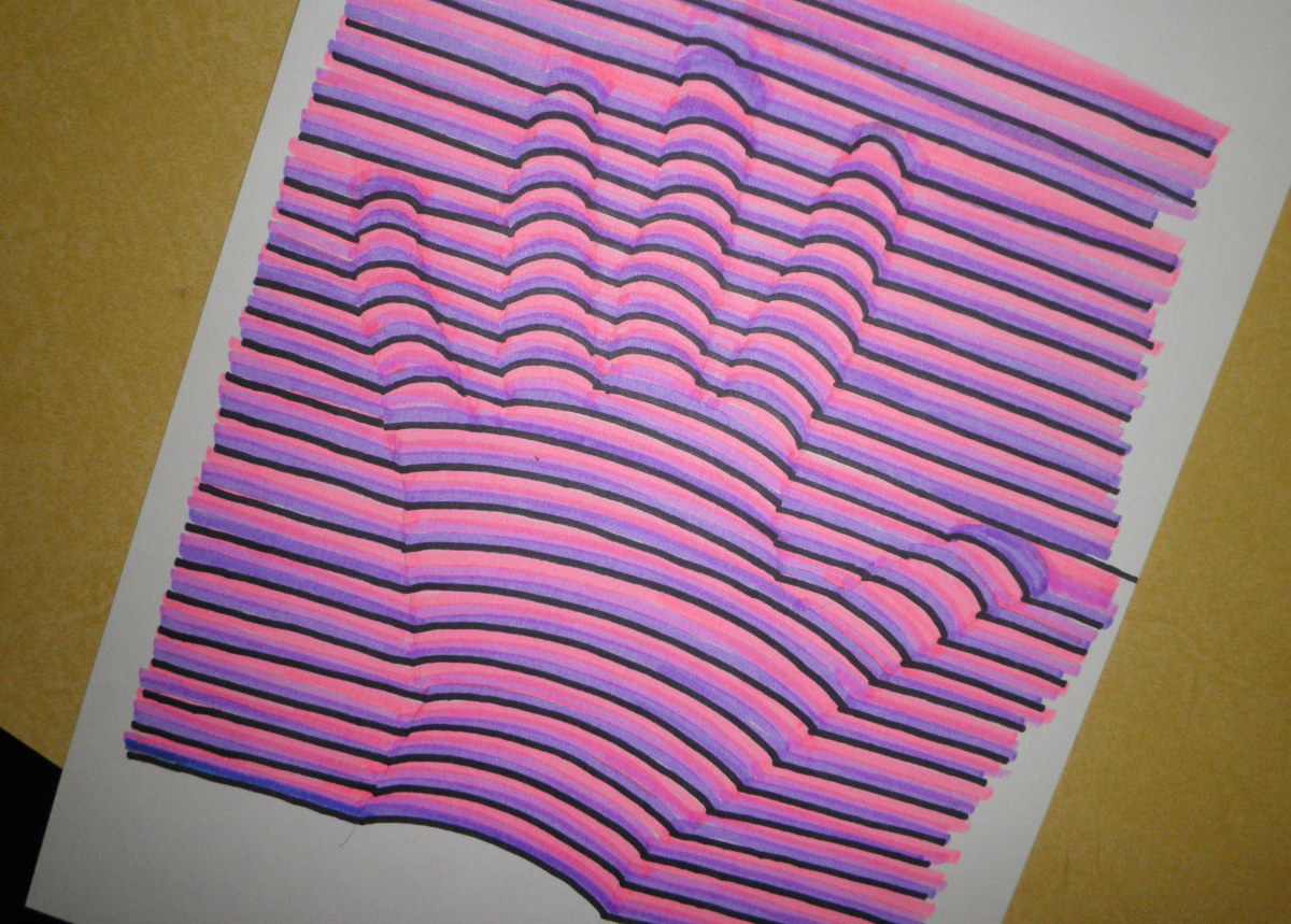 How to Draw a Colorful 3D Handprint Optical Illusion Art