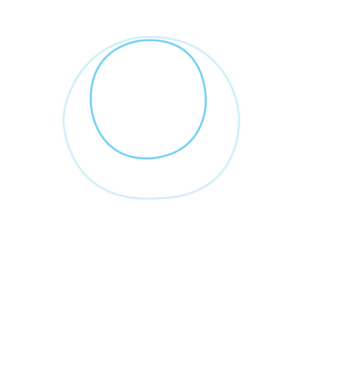 Step 2. Draw a smaller circle within the larger circle (his eye).