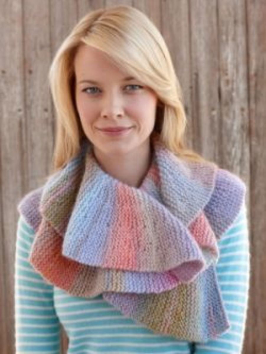 This scarf is knit with short rows.