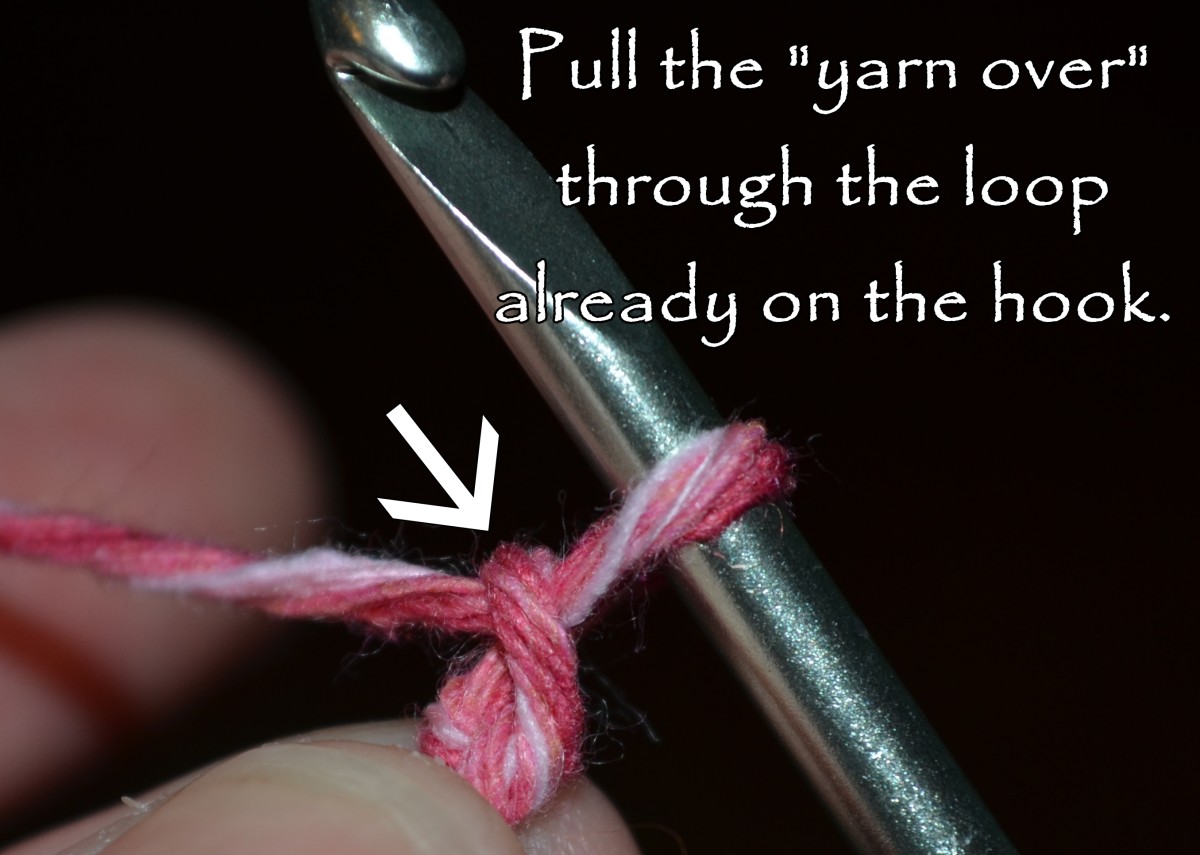 Pull the yarn through creating the chain stitch.