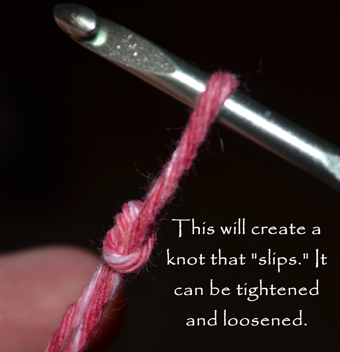 Pull the slip knot tight.