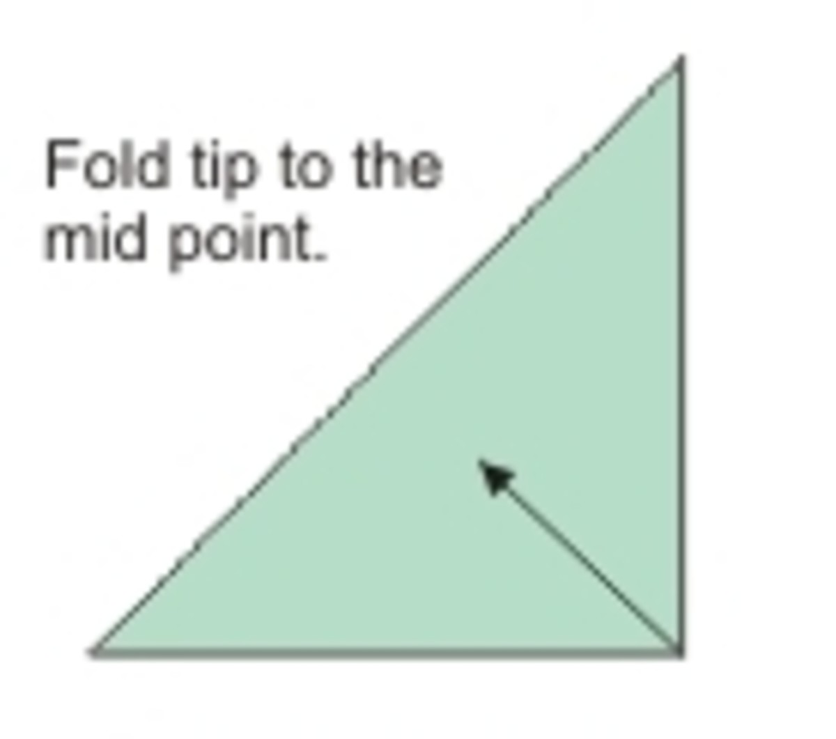 Fold the tip to the mid point