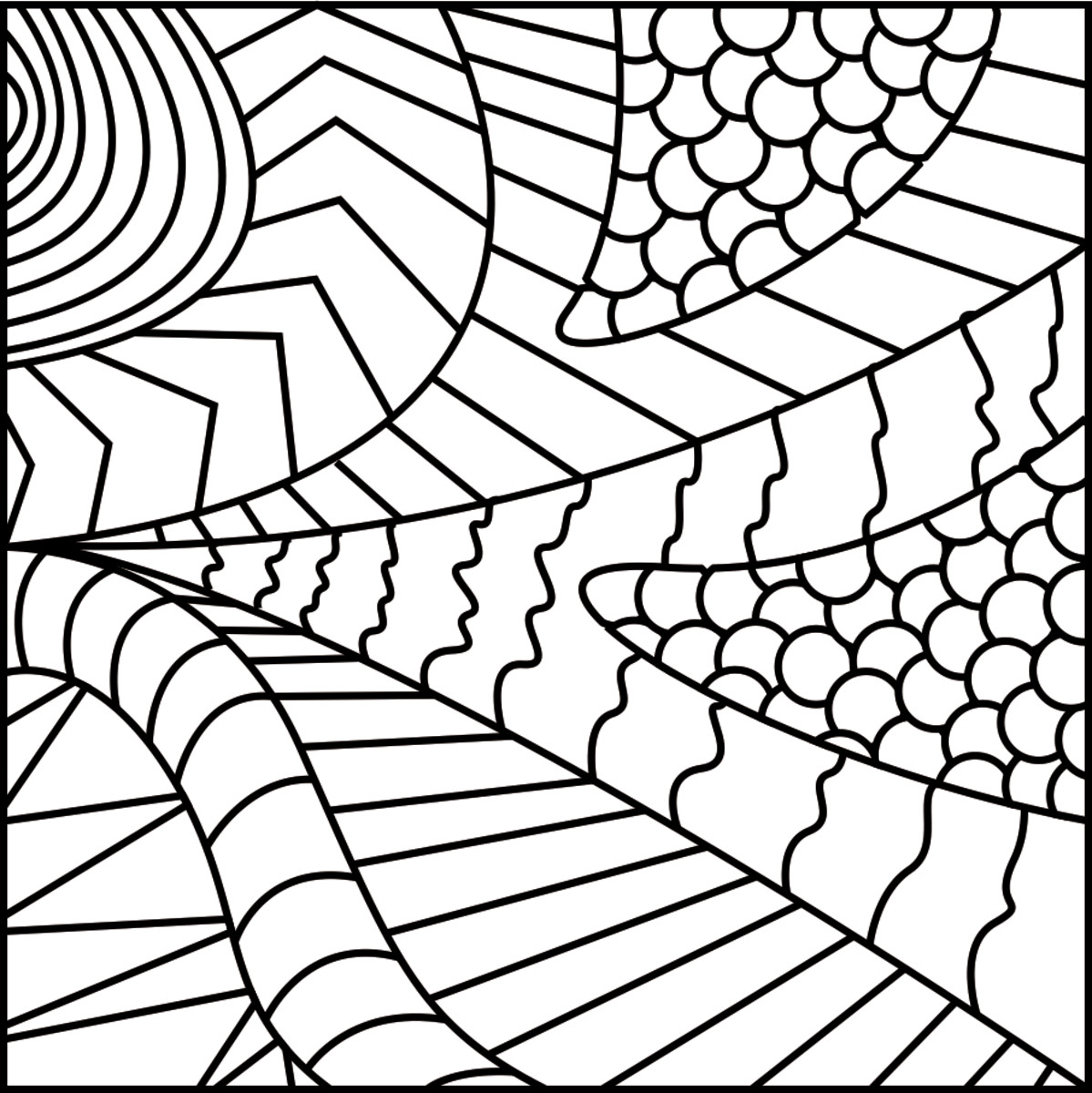 Repeat step three until your Zentangle is complete. Here is a Zentangle with every section filled.