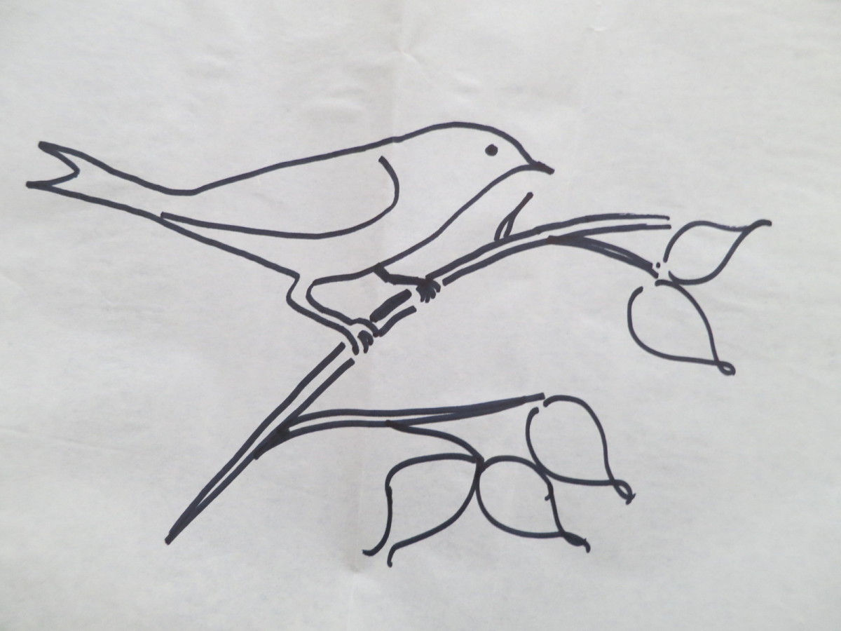 I found a silhouette of a bird online and used it as a template.