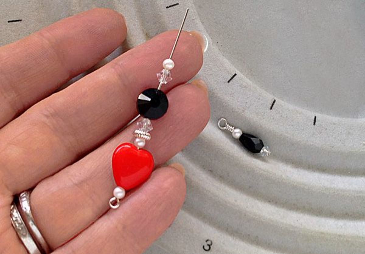Heart Shaped Earrings Beaded Heart Earrings Beaded Earrings