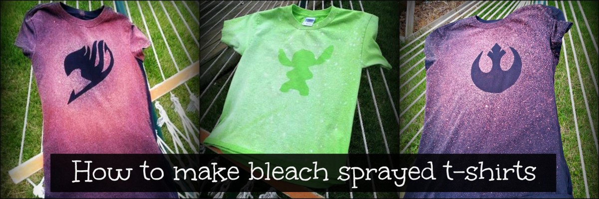 Awesome bleach sprayed t-shirts!  So easy to make!!