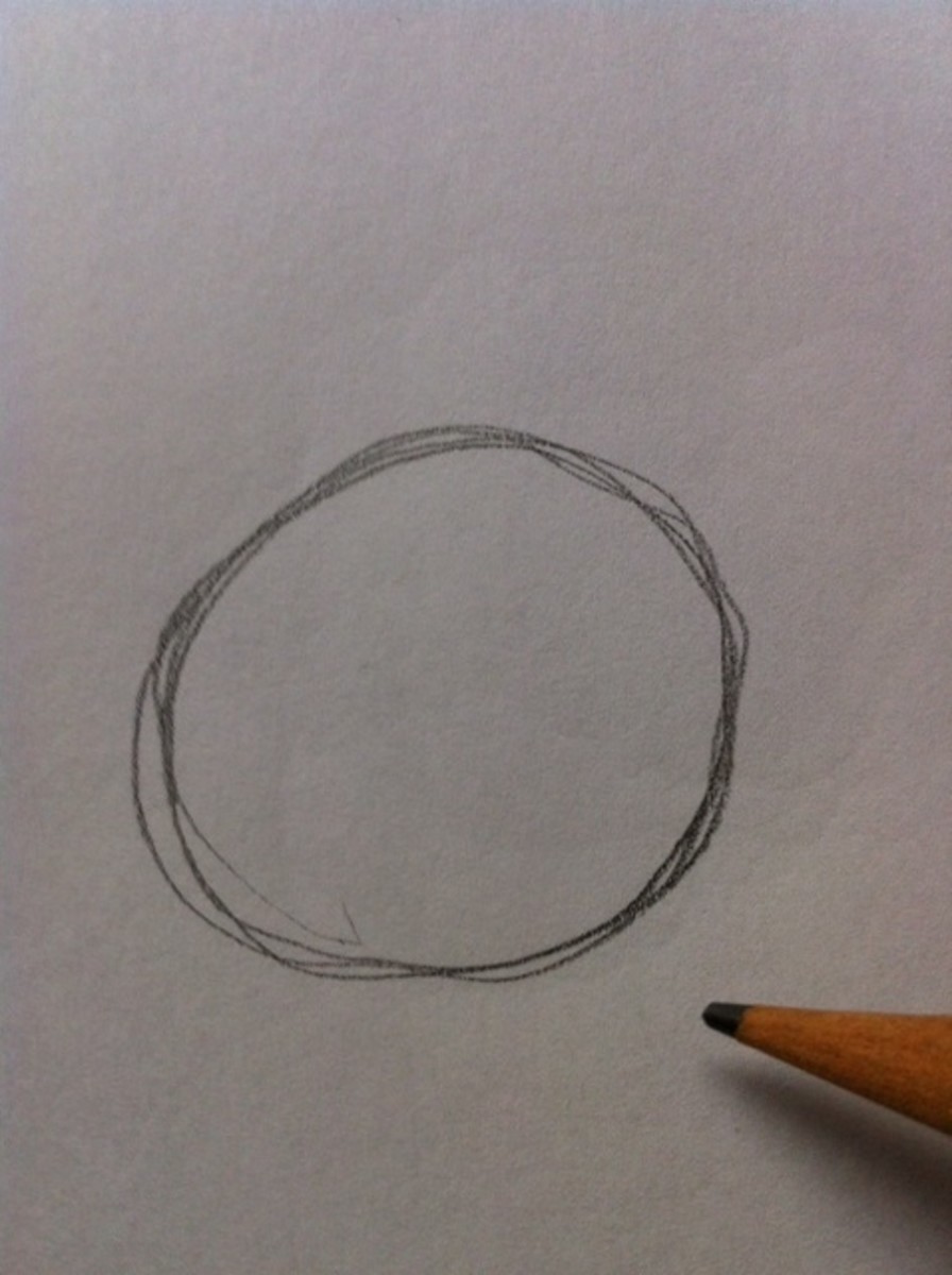 Start your cabbage drawing with a circular shape.