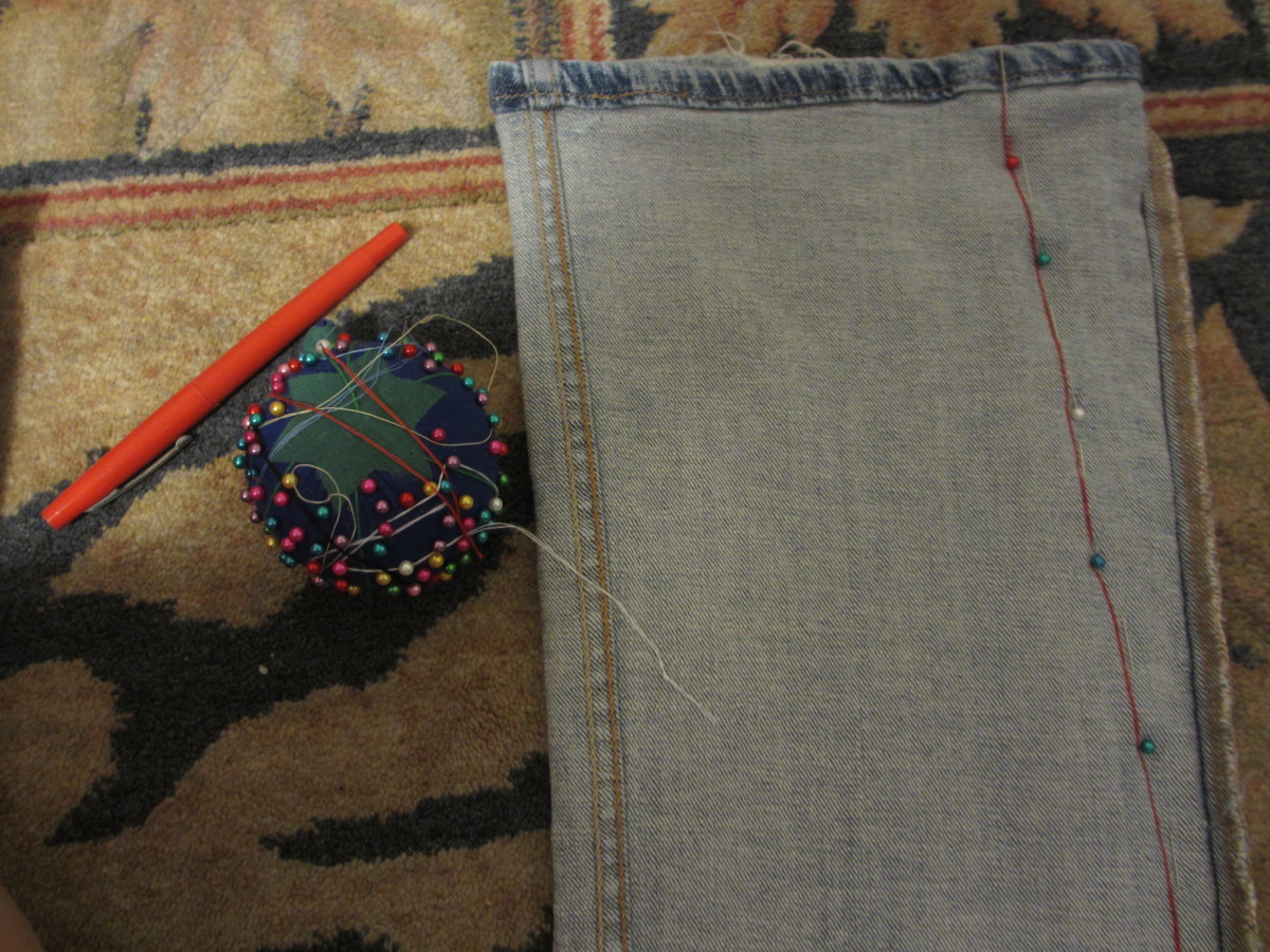 Pin along the line, then try on before sewing.