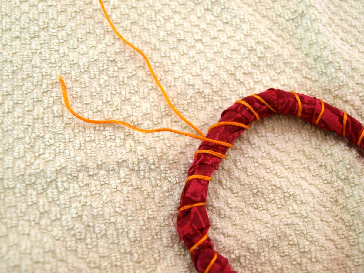 Step 8: Using embroidery floss, wrap the jewelry.