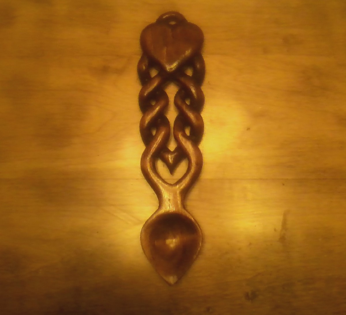 This is the finished Welsh Love Spoon.