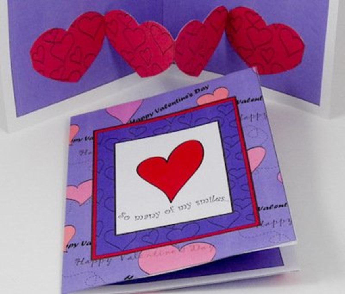 Valentine heart chain card