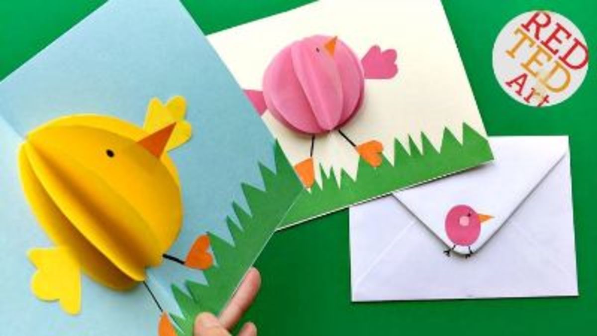 Easter chick pop-up card