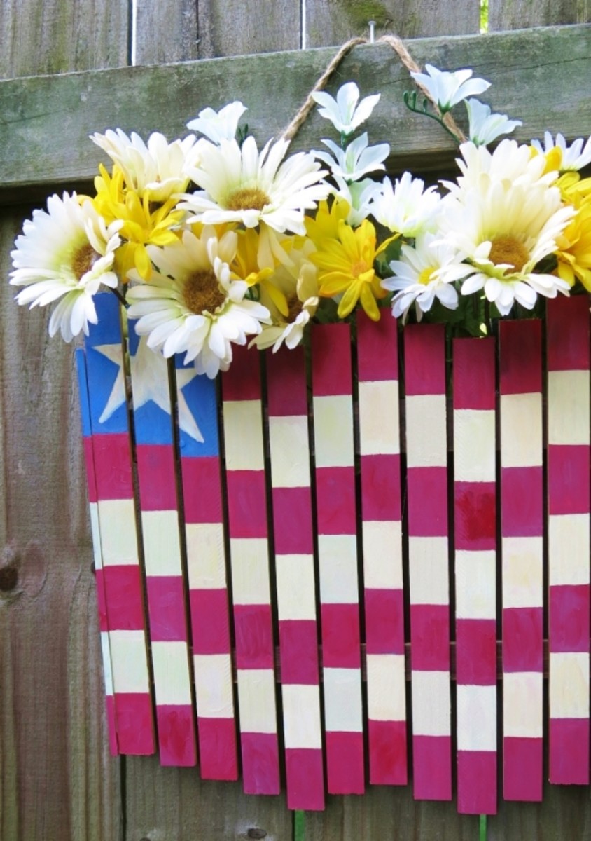 DIY Memorial Day flag with flowers