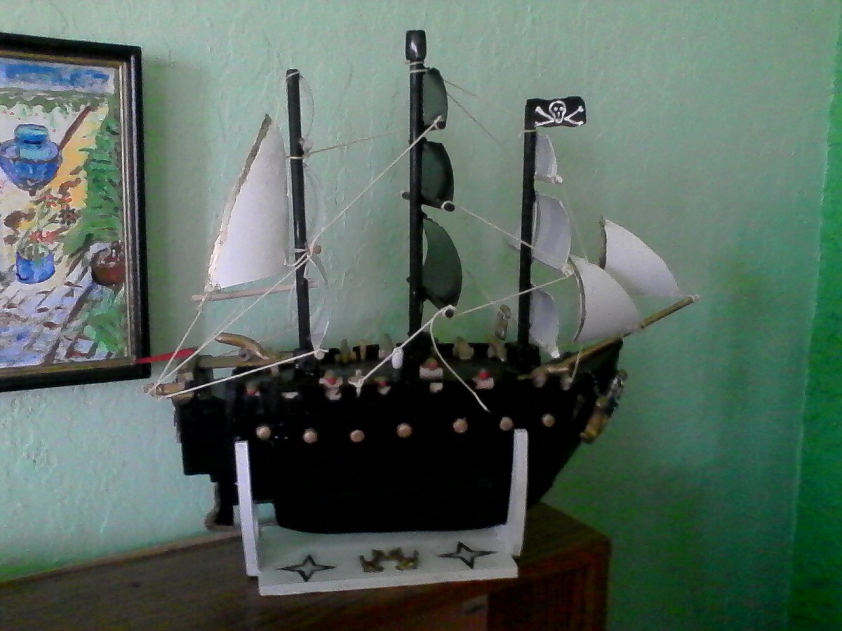 A homemade pirate ship. Avast ye lubbers!