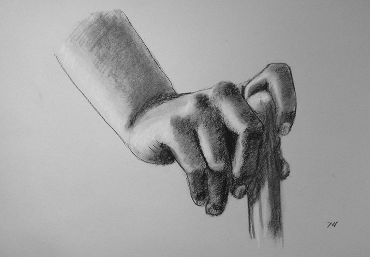 Drawing Hands For An Exercise Feltmagnet