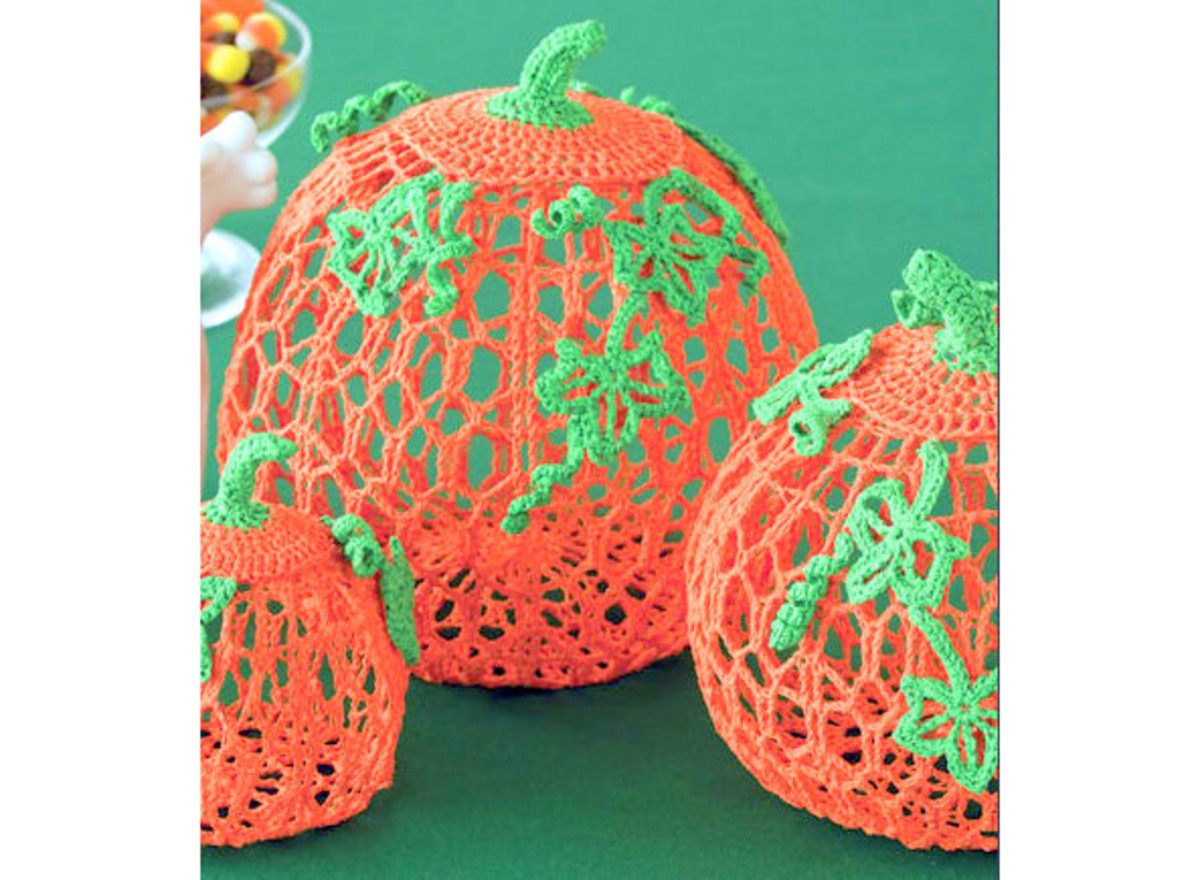 Centerpiece pumpkins crochet