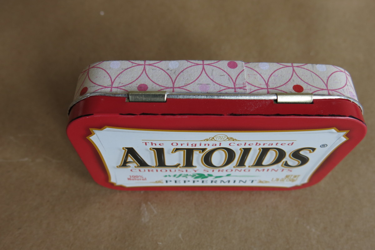 Here's the Altoids tin with the sides covered.