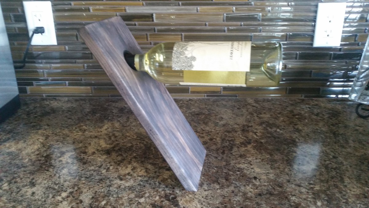 Finished Floating Wine Bottle Holder