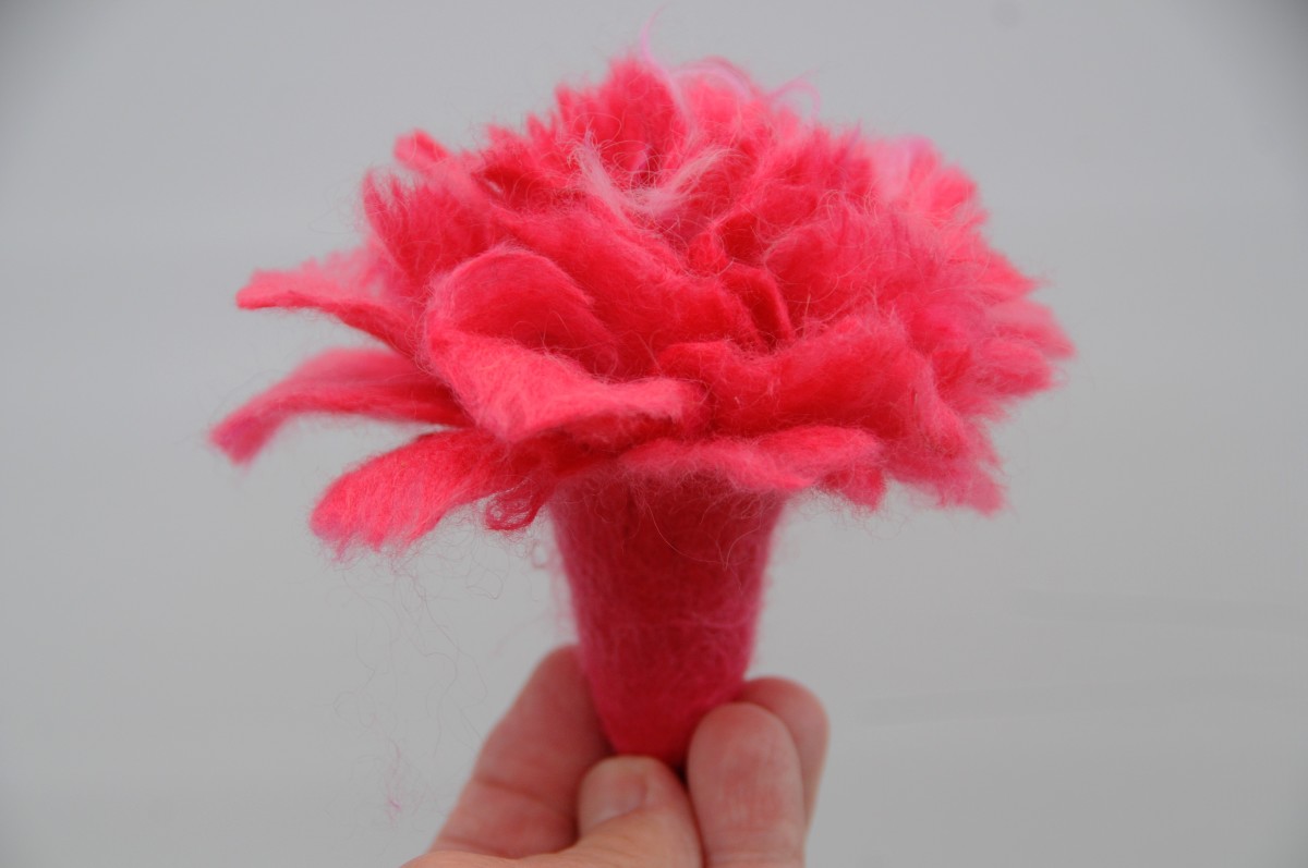The Petals Unfurled, the Lower Half of the Flower Is Fully Felted. 