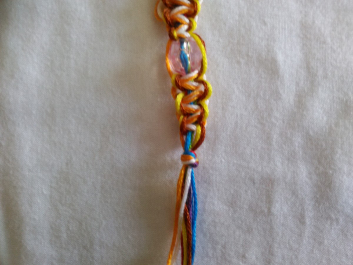 Step 13 - Overhand knot to complete the earring