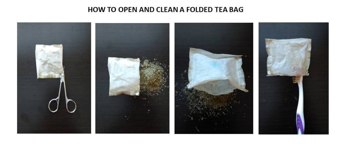 How to open and clean the tea bag.