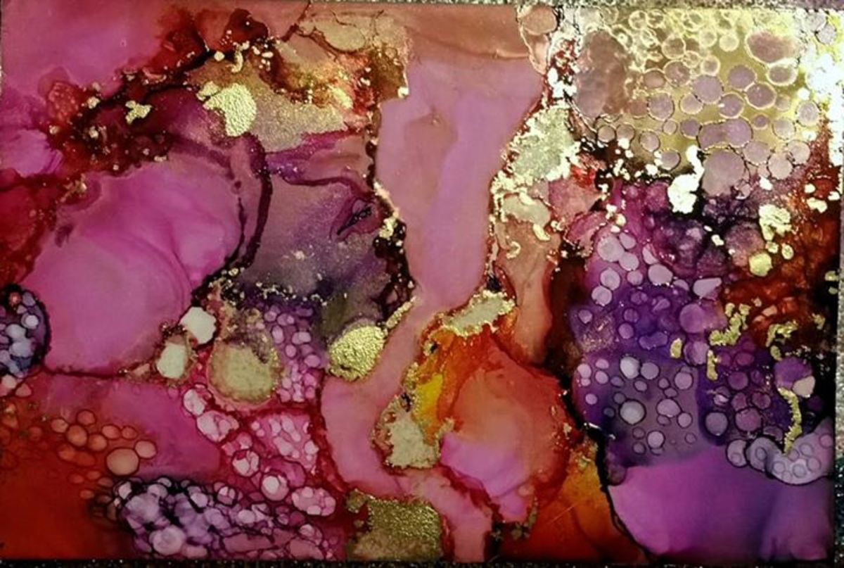 African Couple original art alcohol inks on yupo by Candice Collins