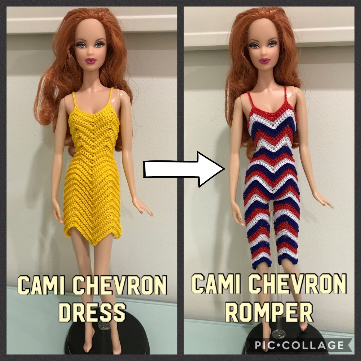 Crochet a Barbie Cami Chevron Romper: Free Pattern - FeltMagnet