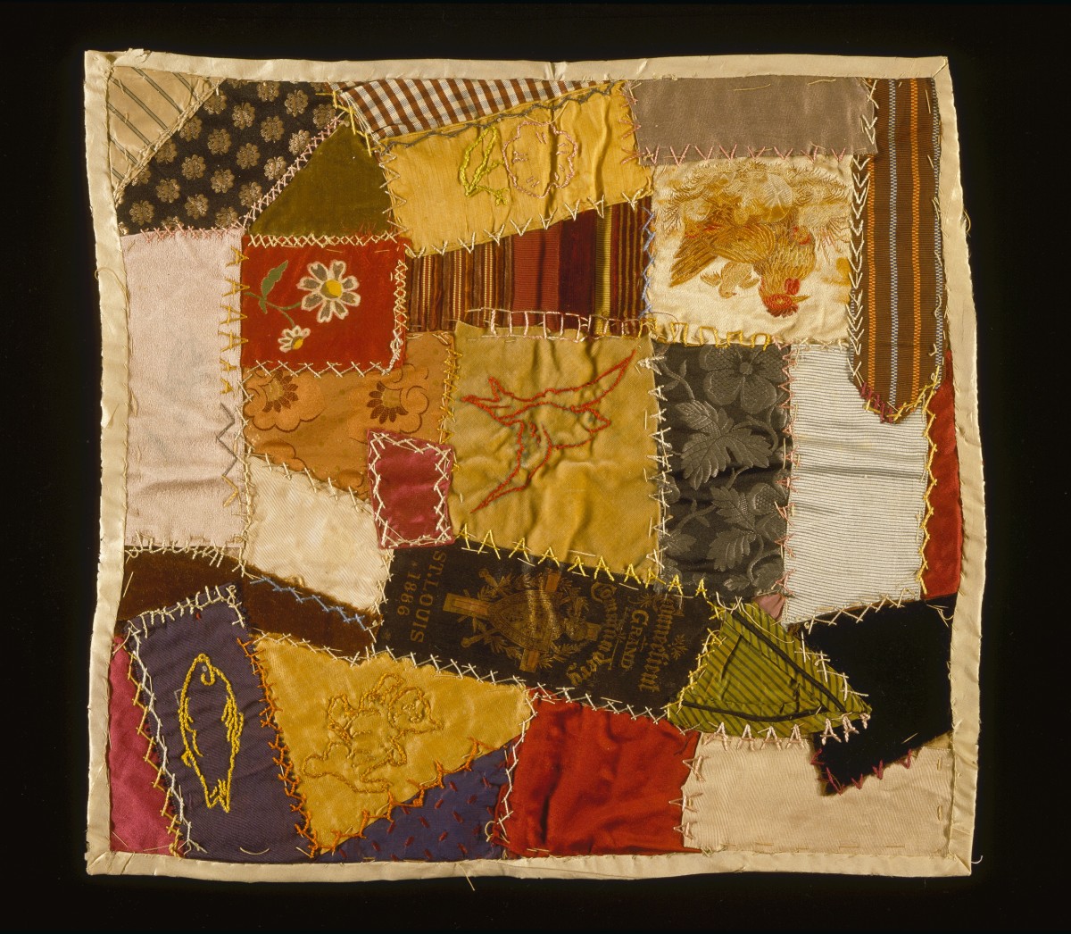 An example of a Crazy quilt.