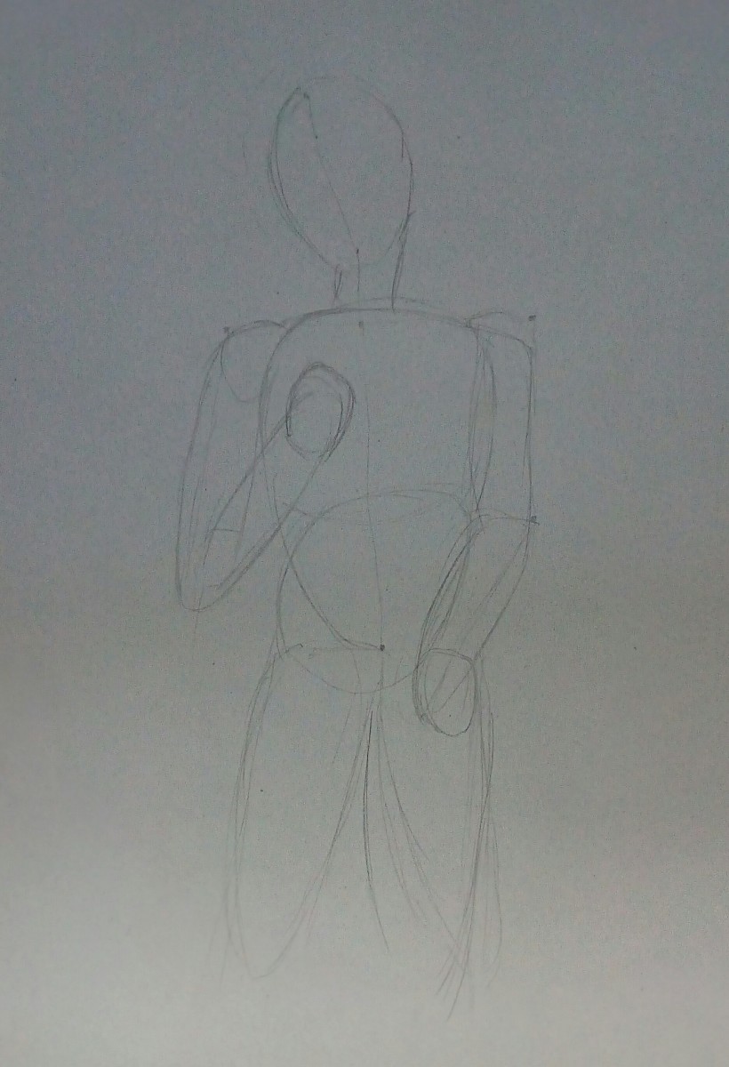 The figure begins to take on a more recognizable shape.