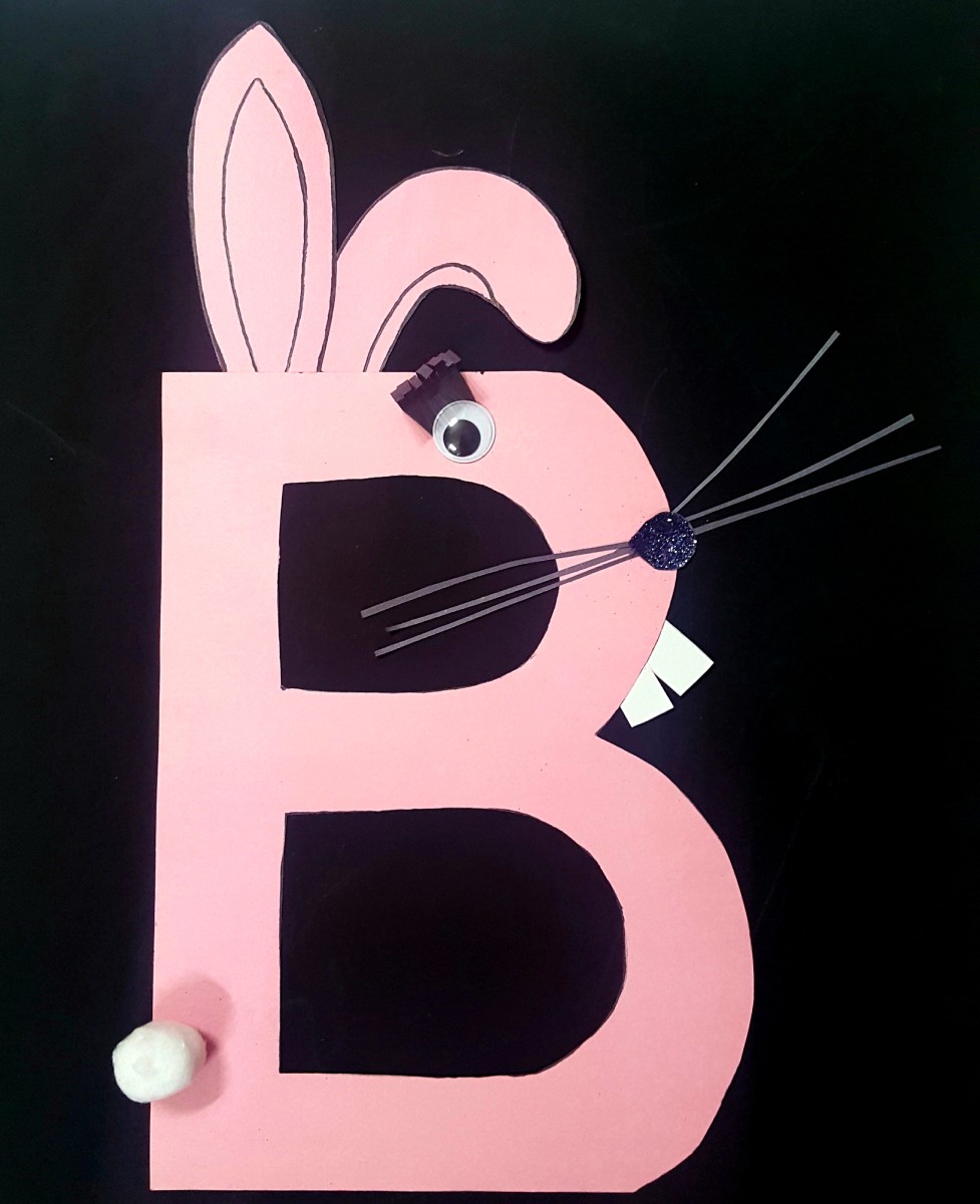 "B" Is For Bunny (Alphabet Paper Craft For Kids) - FeltMagnet