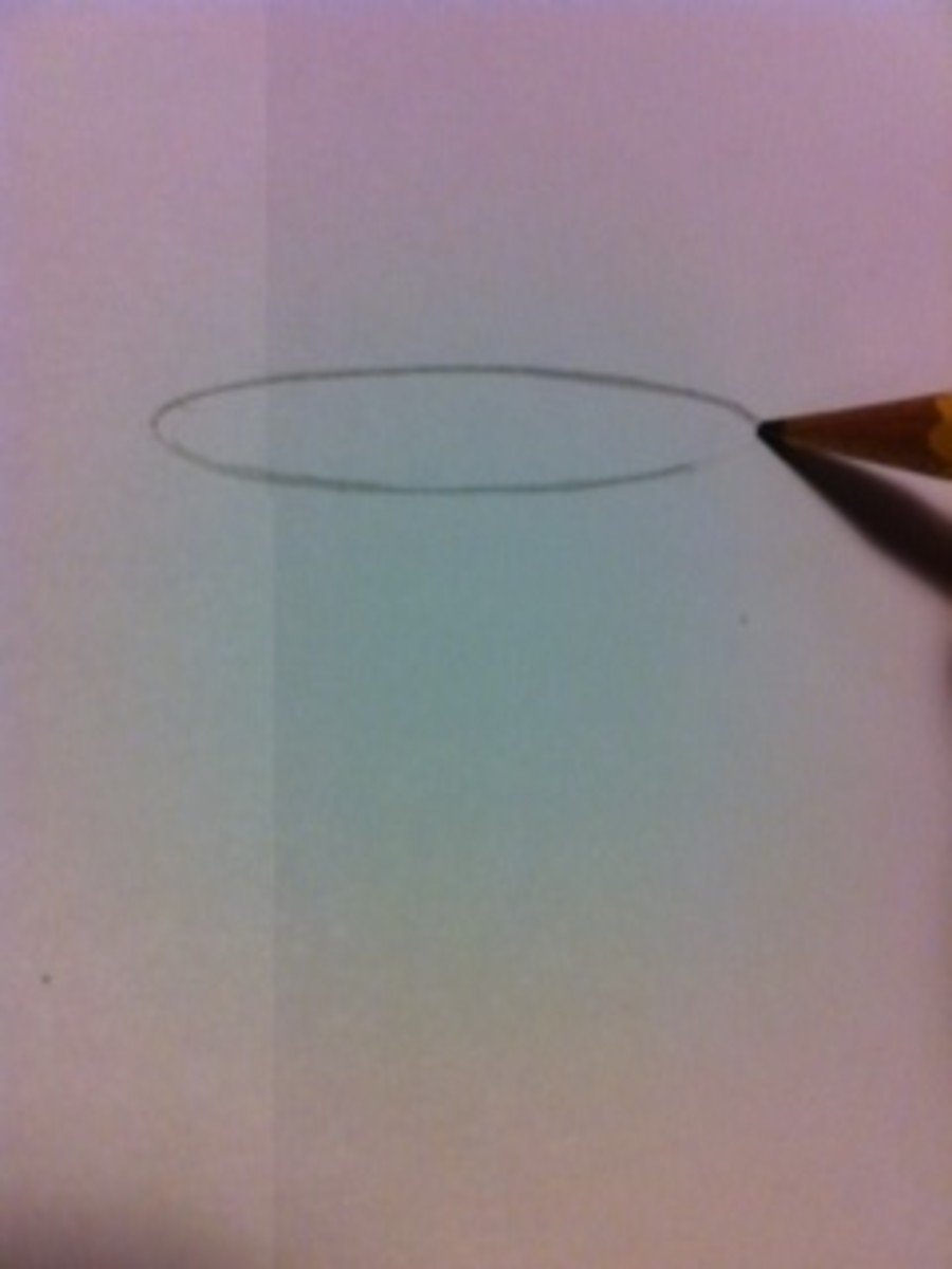 An elongated oval