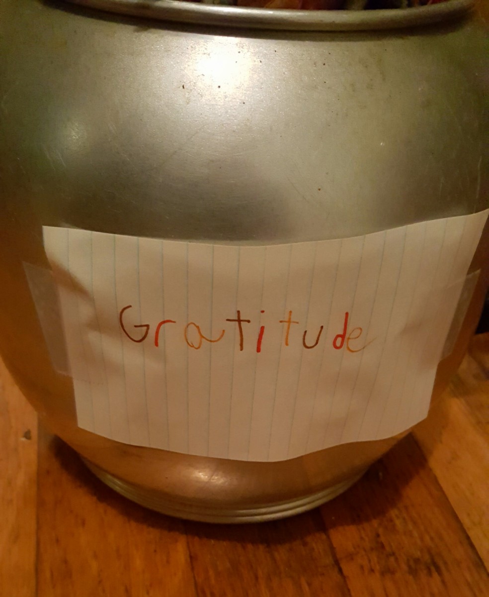 Tape your Gratitude label to your container. 