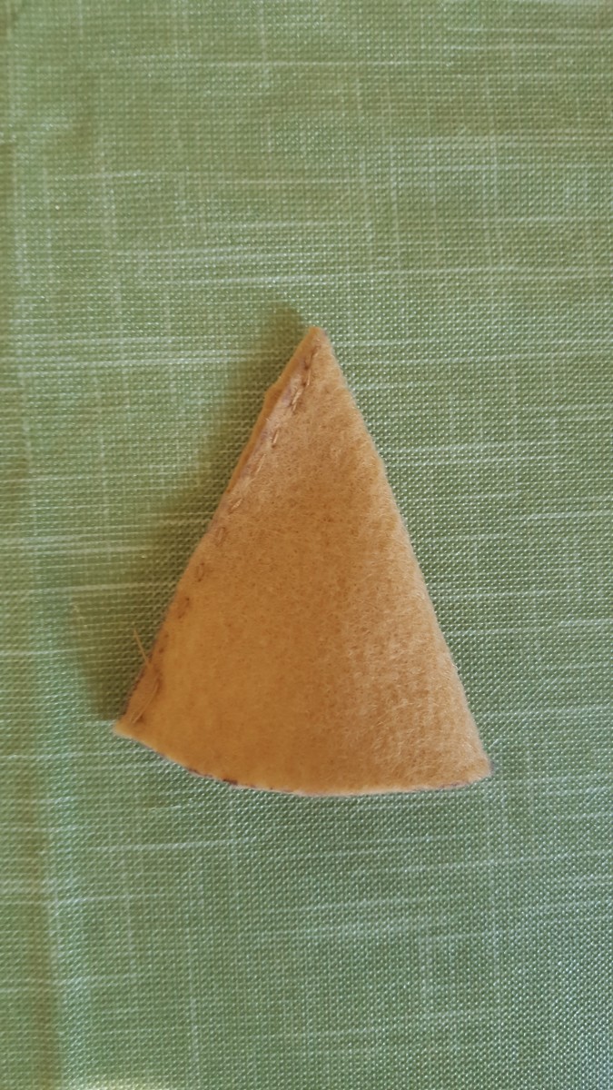 Sew the straight sides together to form a cone.