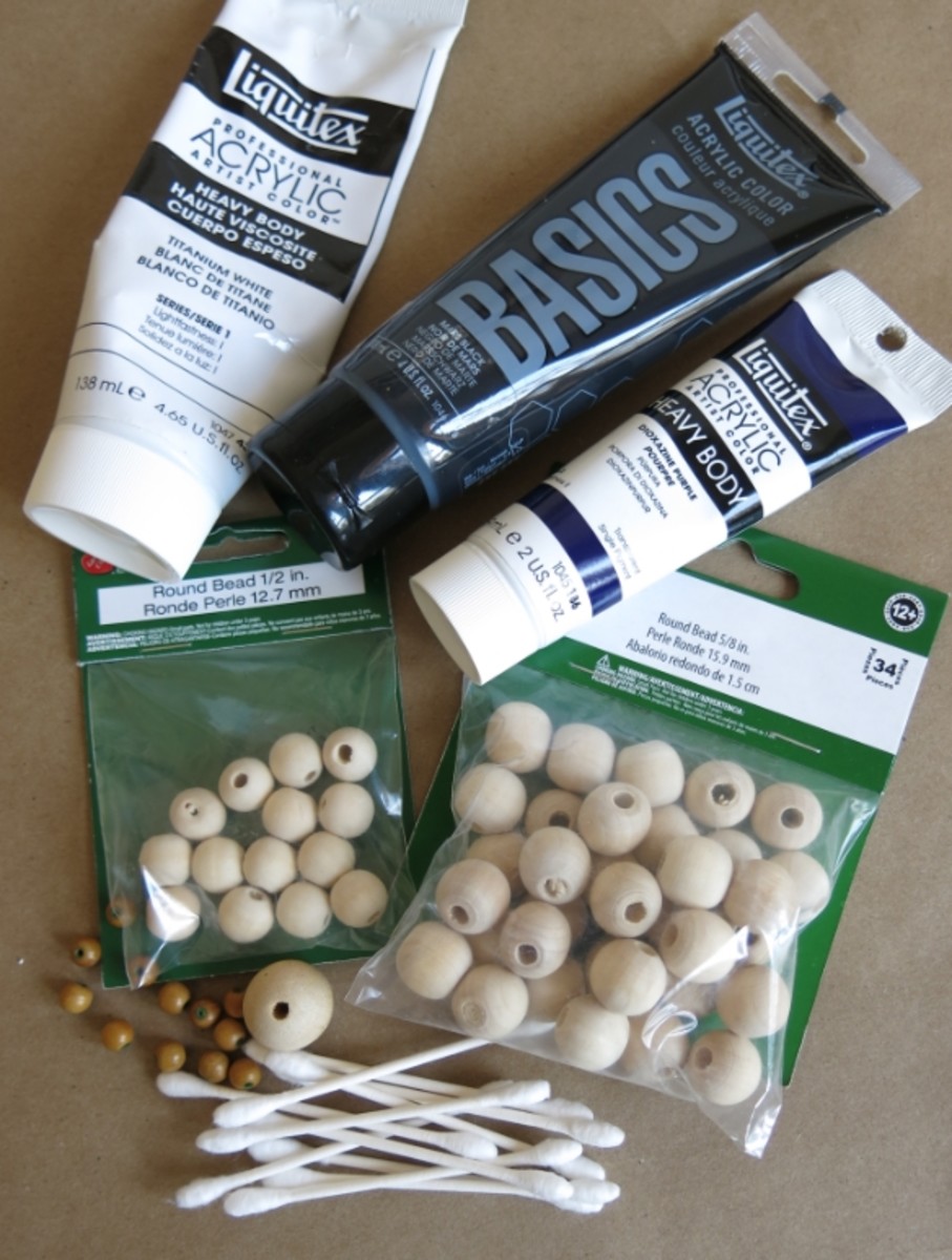 Materials for painting your own beads