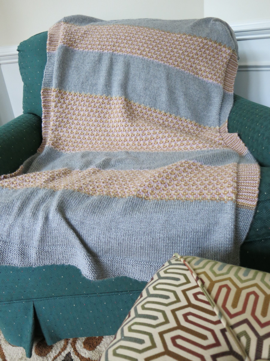 Free Knitting Pattern Mosaic Baby Blanket or Lap Afghan