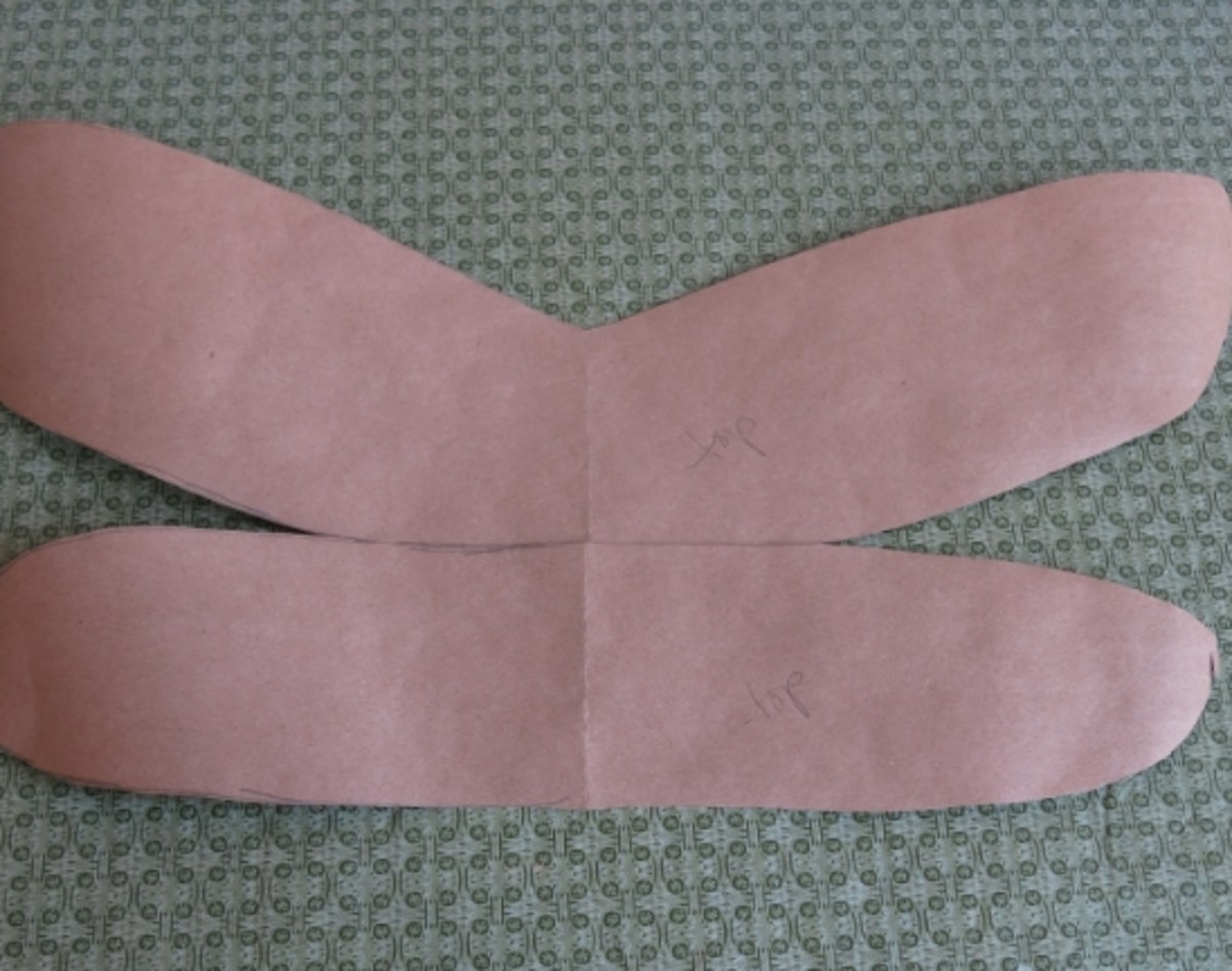 Draw or print a template for the wings, then cut it out.