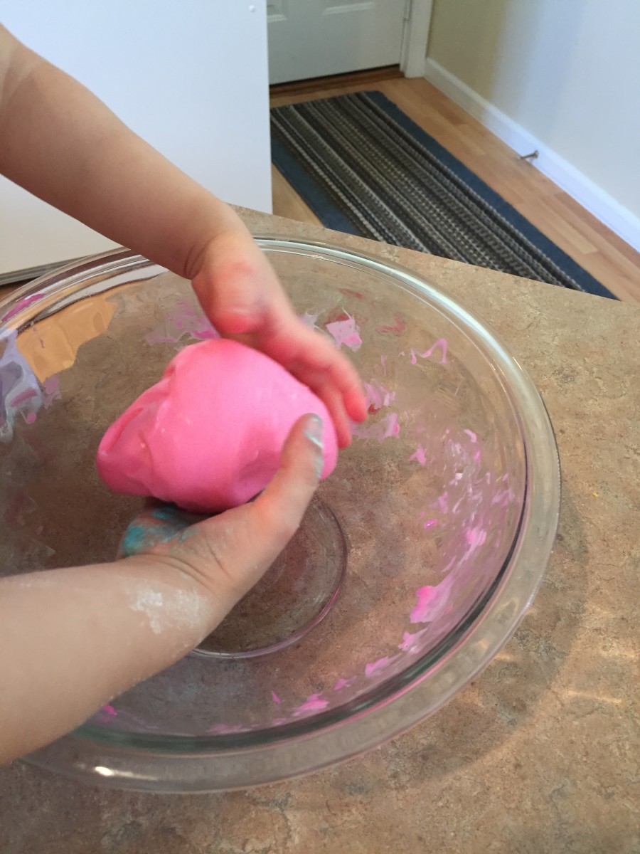 Once your putty is no longer watery in texture it's time to play! Store your putty in a sealed container or sealed plastic bag when you're not playing. 