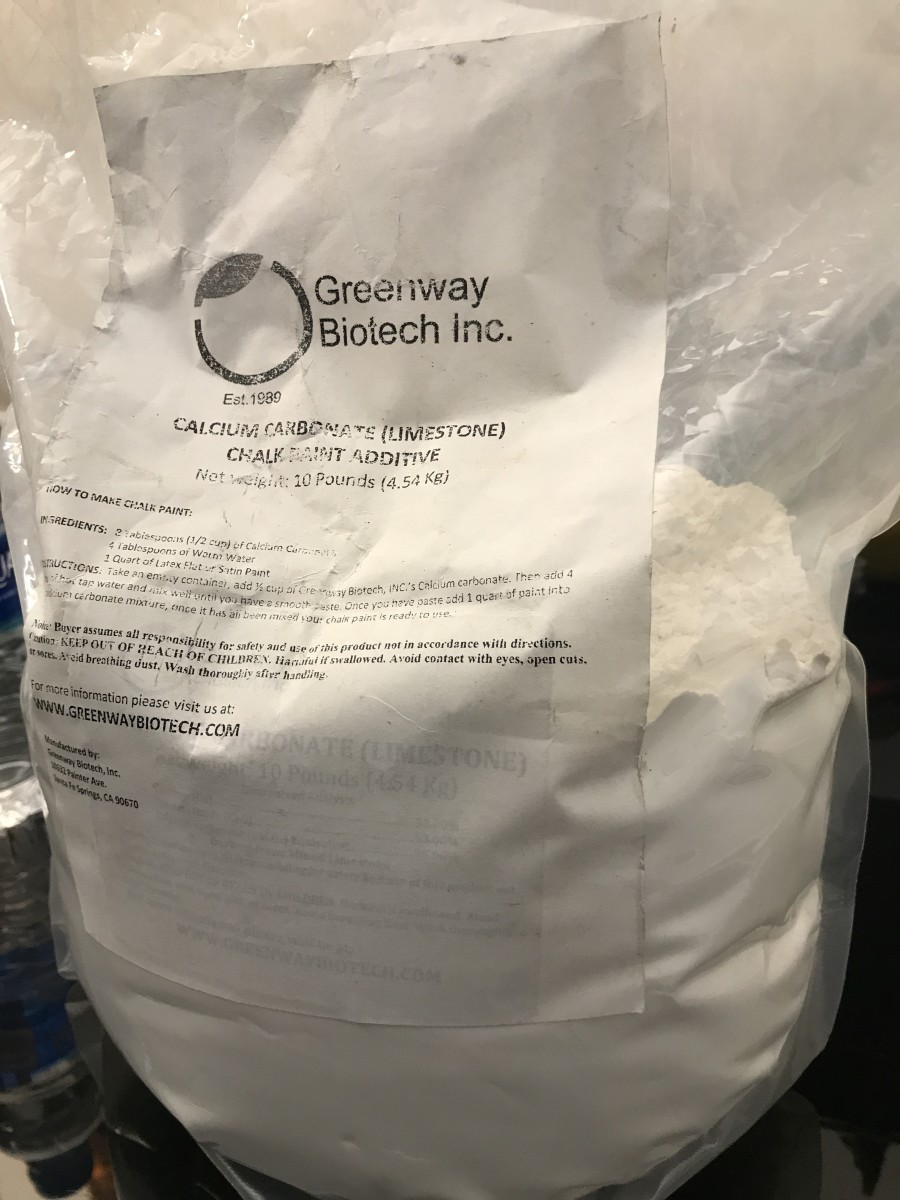 A Bag of Calcium Carbonate Powder