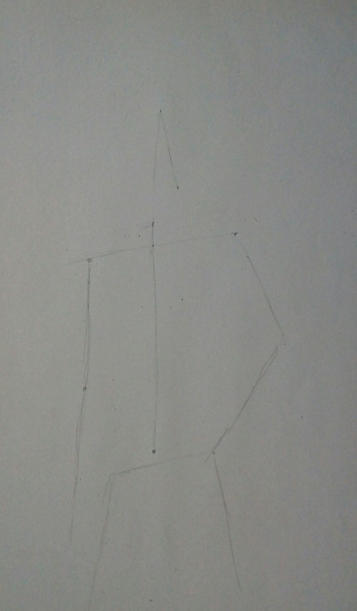 The first step in drawing this figure is the wire frame. 