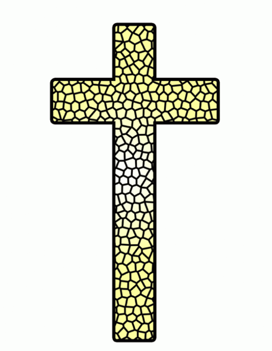 Yellow Stained Glass Cross