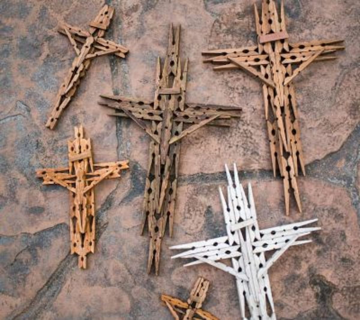 Wooden Clothespin Cross