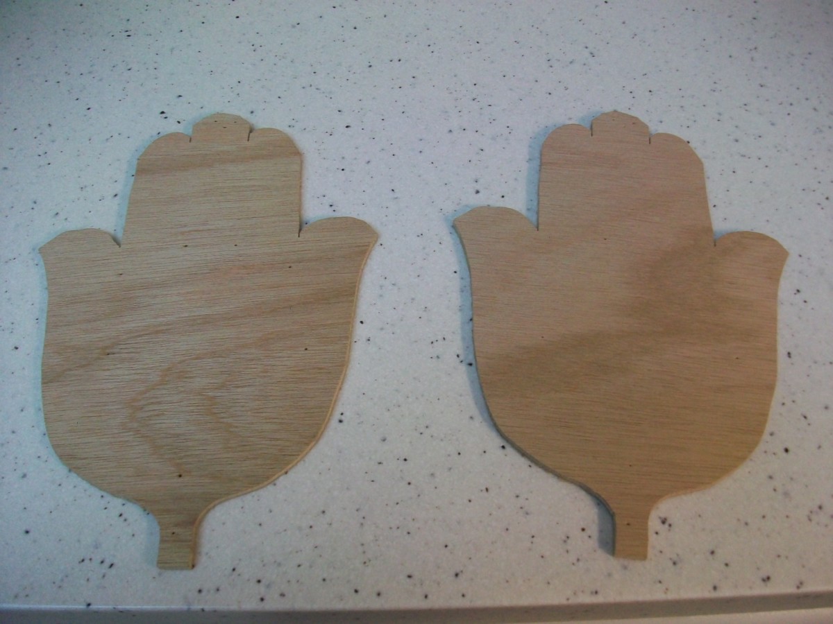 Unfinished Wood Hamsa Shape - Craft - up to 24 DIY 14 / 1/4 