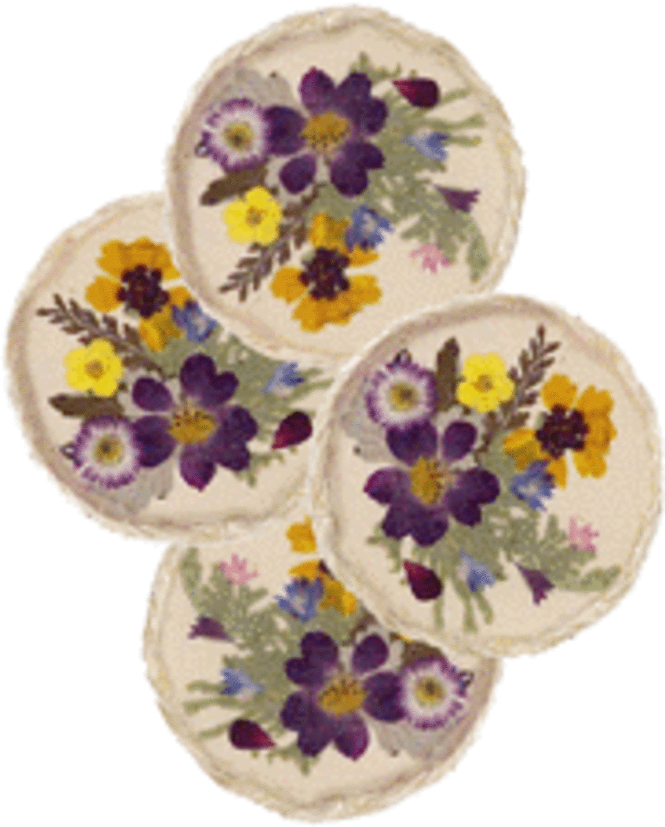 Pressed flower coasters give the joy of spring all year long.