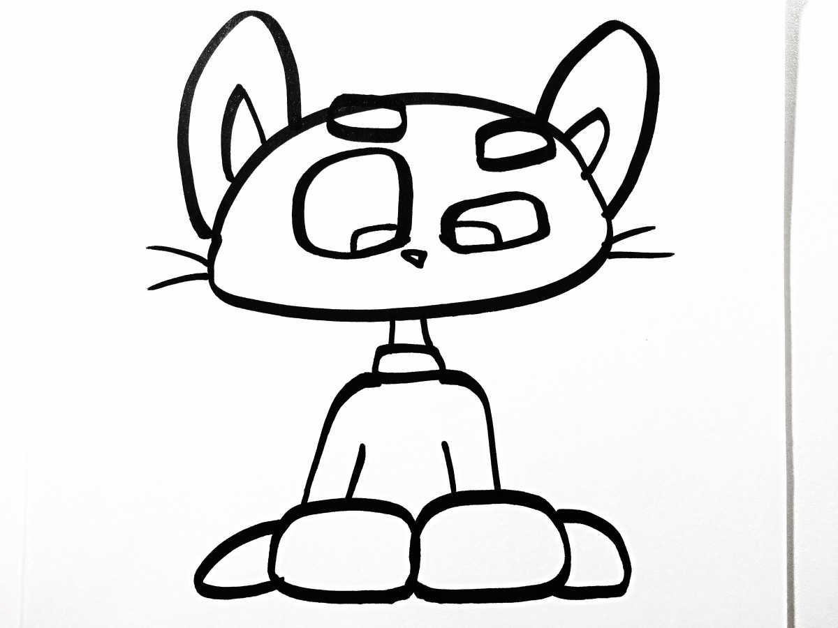 how to draw a cartoon cat easy