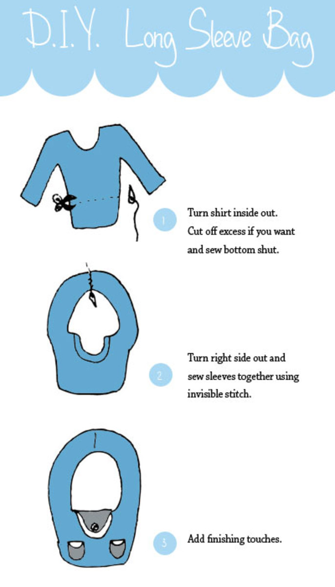 DIY long sleeve shirt or hoodie bag