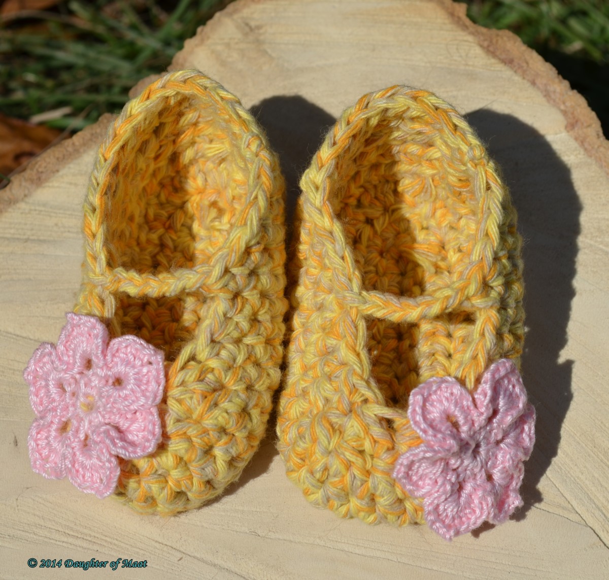 Crocheted baby booties