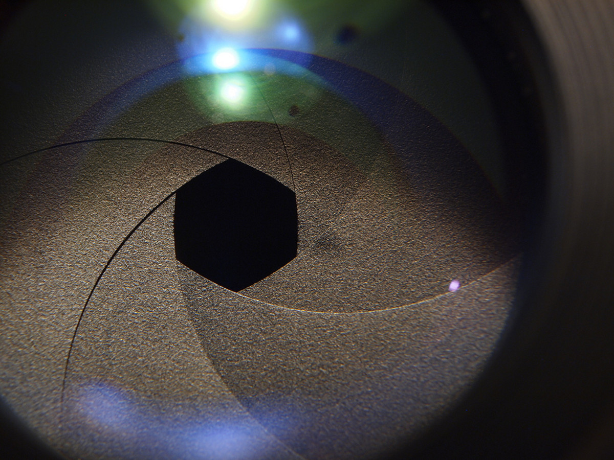 The camera iris is responsible for creating the circular- or hexagonal-shaped bokeh (depending on the lens).