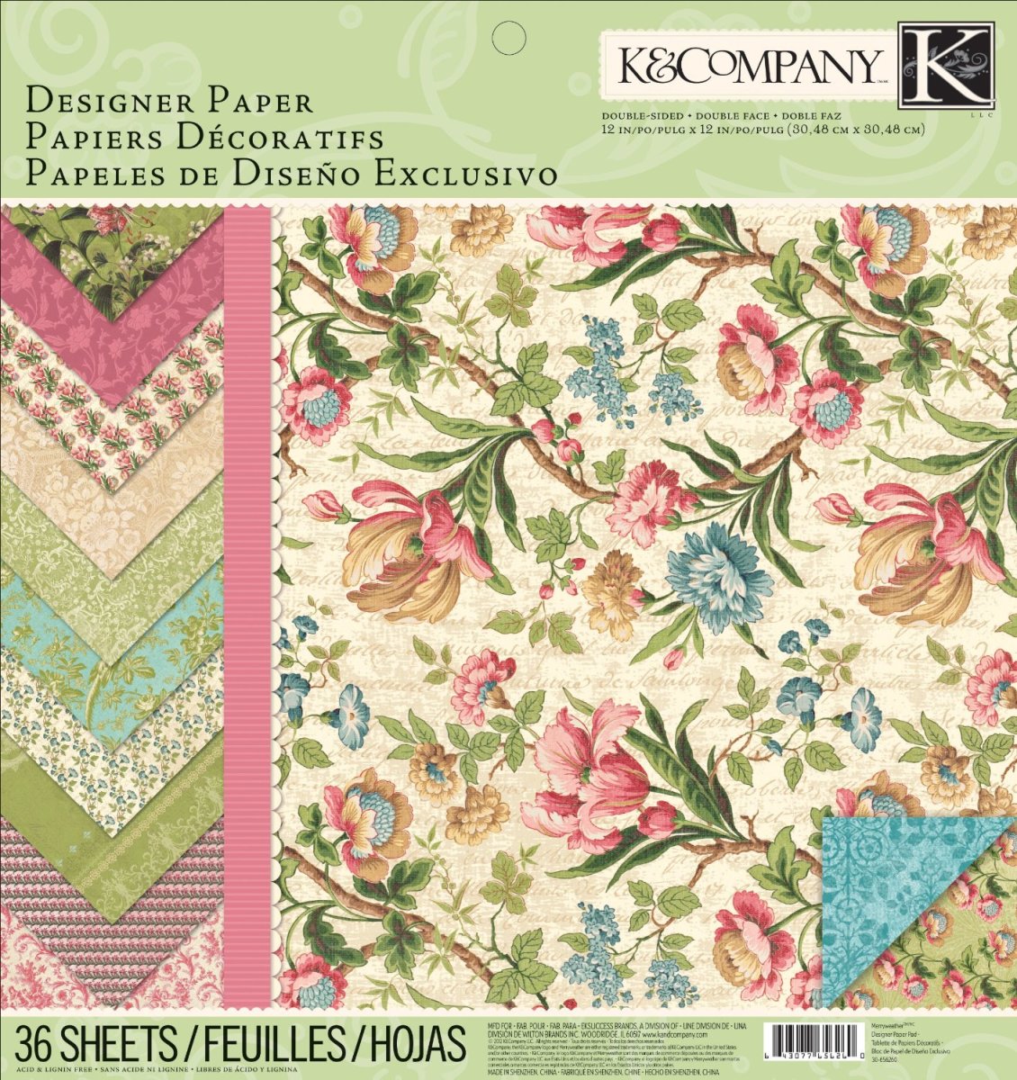 K&Company 12-inch by 12-inch paper pad, Merryweather Designer