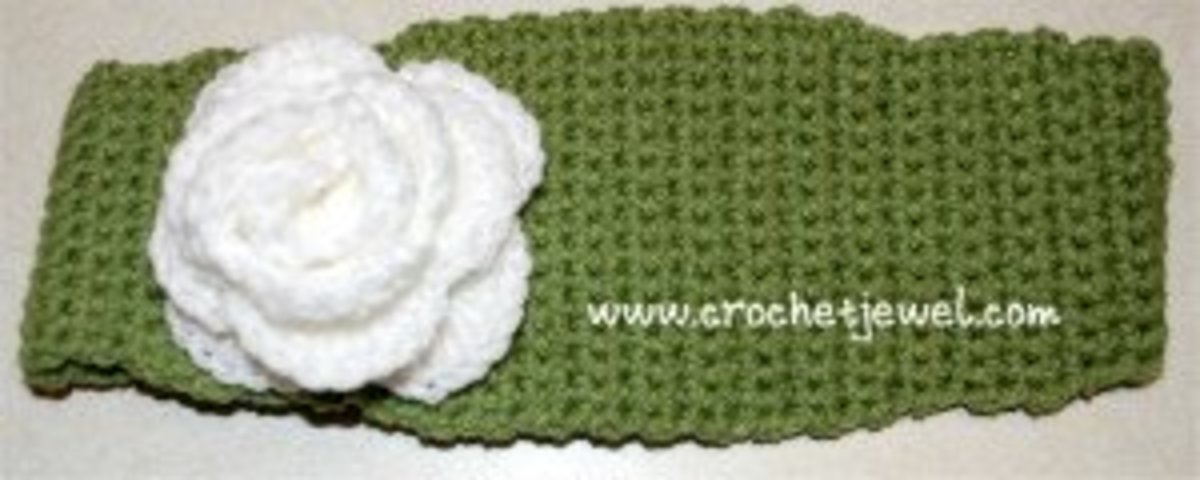 Crochet Headband with Flower